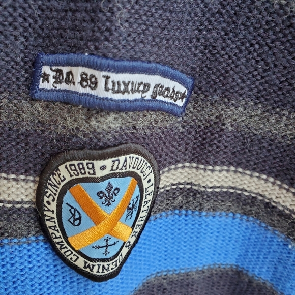 Davoucci Sweater Mens Size 2XL Striped Wool Acrylic - Picture 4 of 7